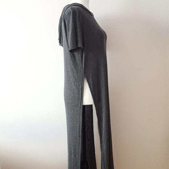 Grey Ribbed Tunic Top Size M - Picture 3 of 10